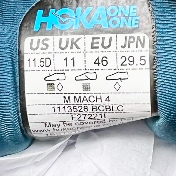 Hoka Men’s Mach 4 Running Shoes Blue 11.5 - Picture 9 of 10